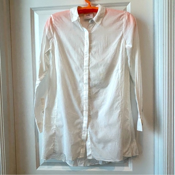 Cabi Loves Carol white button up The Vacation Shirt Tunic Sz S 5057 Beachy - Picture 1 of 8